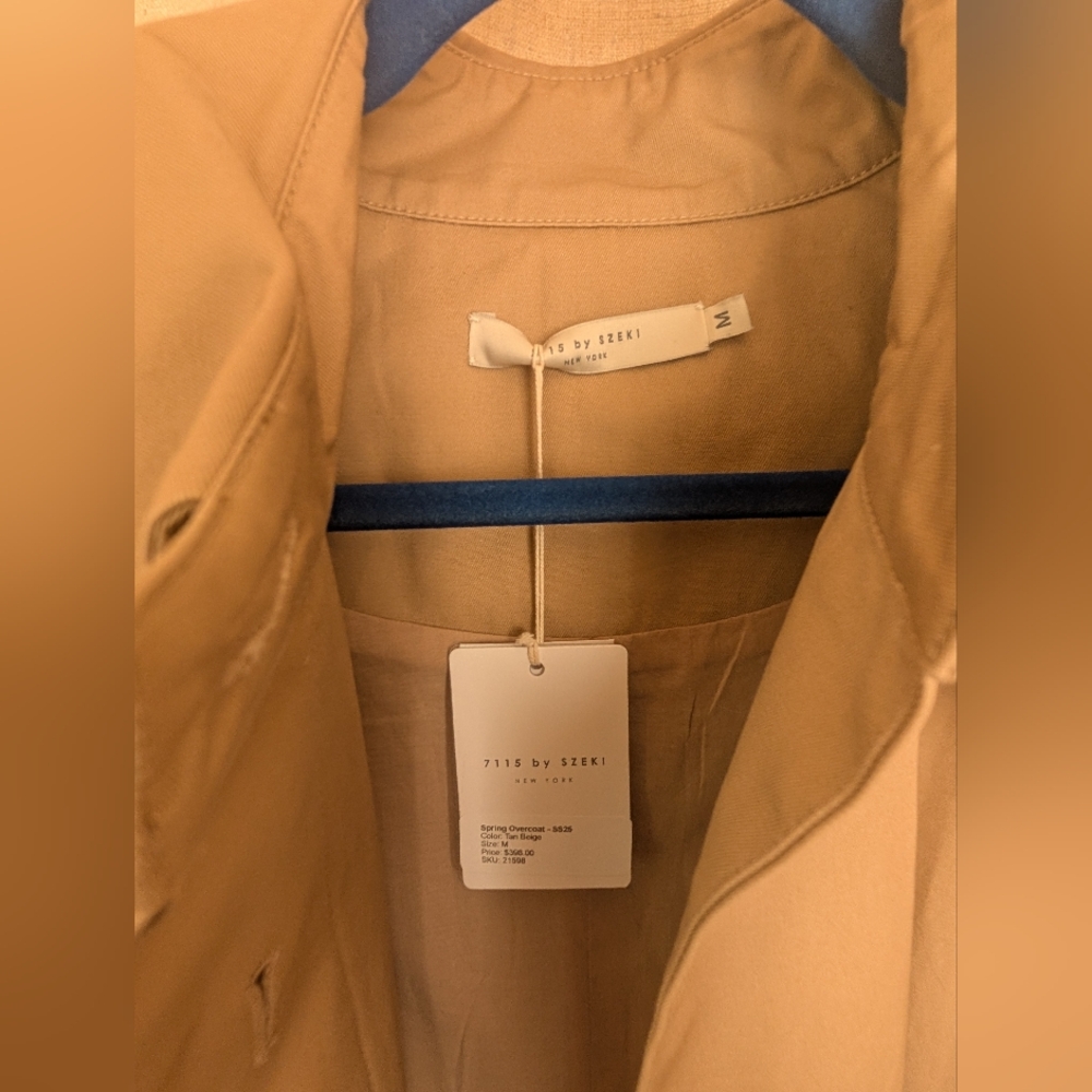 NWT 7115 By Szeki Tan Trench Coat - Picture 8 of 10